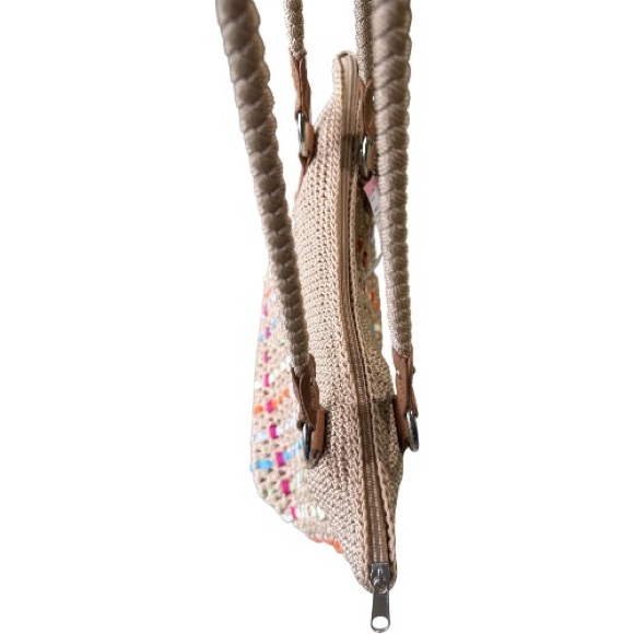 NWT Lina Woven Shoulder Bag Bamboo Multi Color - Picture 8 of 10